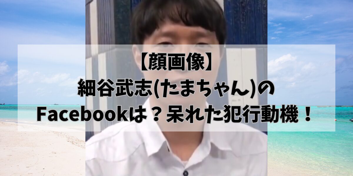 【顔画像】 細谷武志(たまちゃん)の Facebookは？呆れた犯行動機！